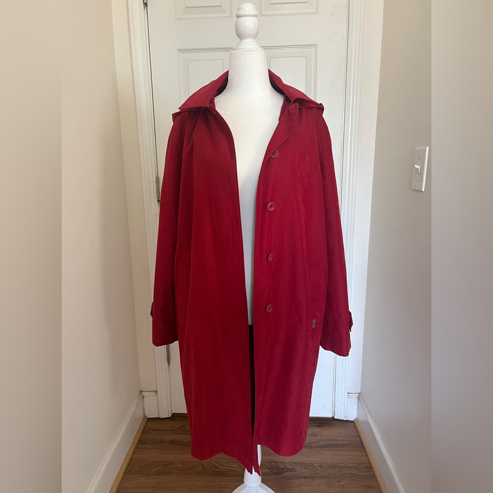 London Fog Red Medium Trench Coat